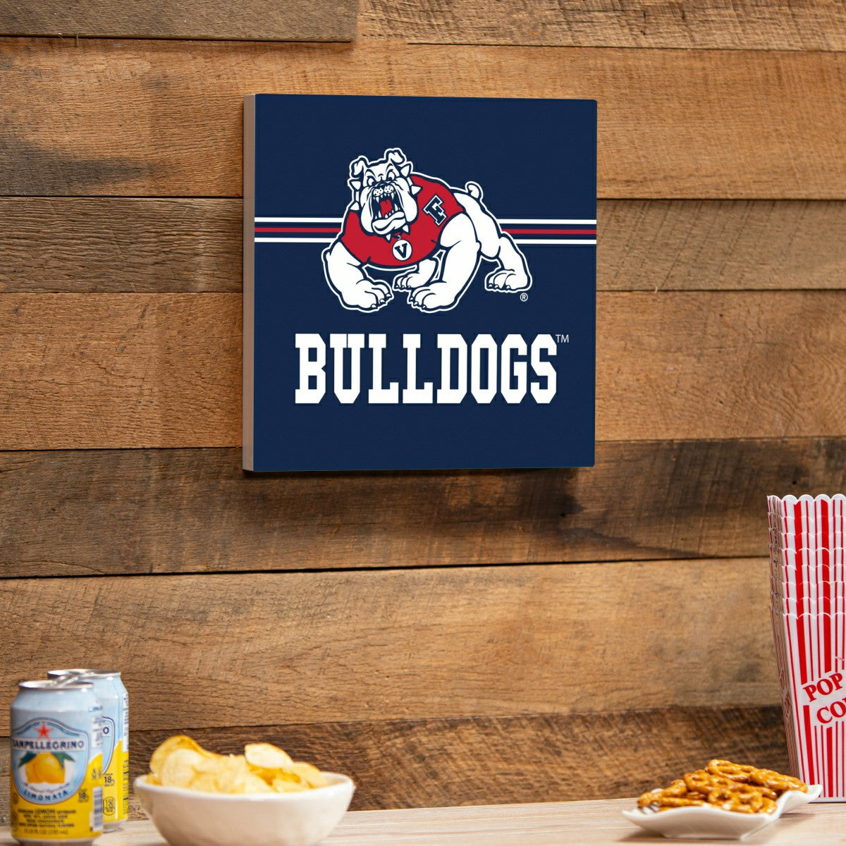 Fresno State Wood Wall Sign, 12x12, Collegiate, Home