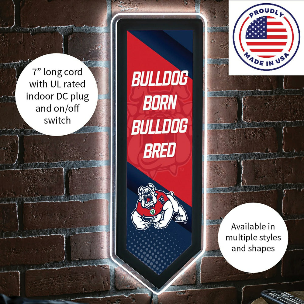 Fresno State College Pennant Glazelite LED Decor, Collegiate, Home
