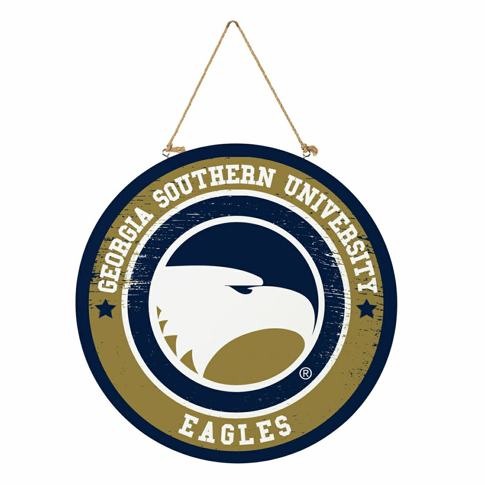 Georgia Southern University Round Door Décor with Hanging Rope, 18x18, Collegiate, Home
