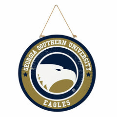 Georgia Southern University Round Door Décor with Hanging Rope, 18x18, Collegiate, Home