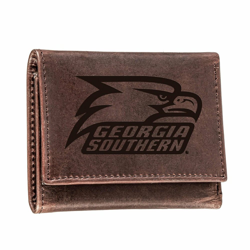 Georgia Southern University, Tri-Fold Wallet, Brown, CH, 100% Genuine , Collegiate, Home