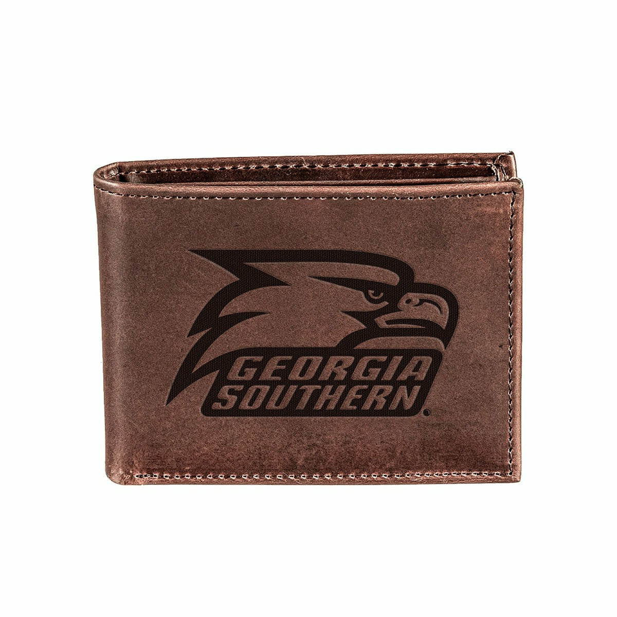 Georgia Southern University, Bi-Fold Wallet, Brown, CH, 100% Genuine L, Collegiate, Home