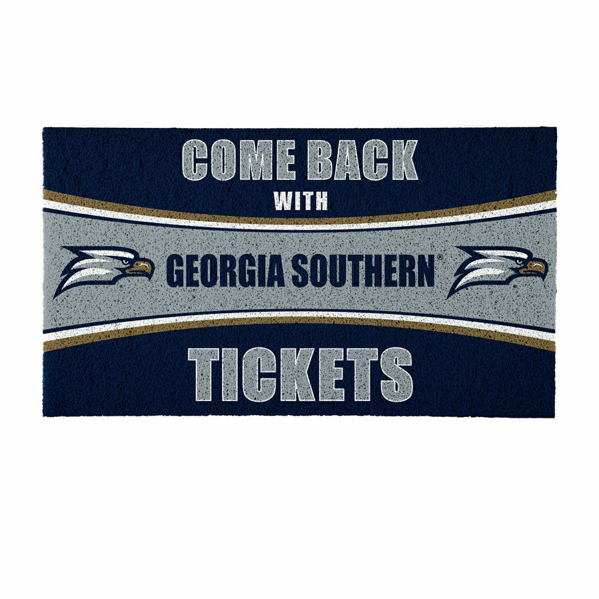 28" x 16" PVC Trapper Mat, Come Back with Tickets, Georgia Southern Un, Collegiate