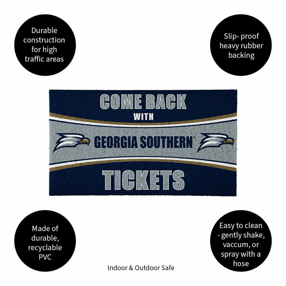 28" x 16" PVC Trapper Mat, Come Back with Tickets, Georgia Southern Un, Collegiate