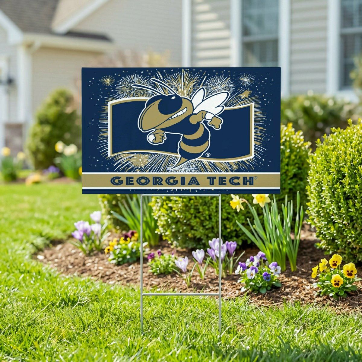 Georgia Tech Yard Sign, Patriotic, Collegiate, Home