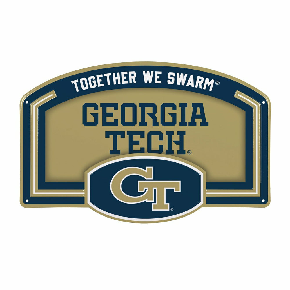 Georgia Tech USA Embossed Steel Wall Sign, 11" x 17", Collegiate, Home