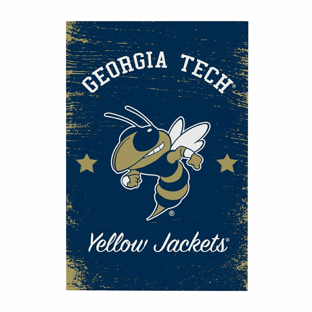 Georgia Tech Wood Wall Sign, 16x24, Collegiate, Home