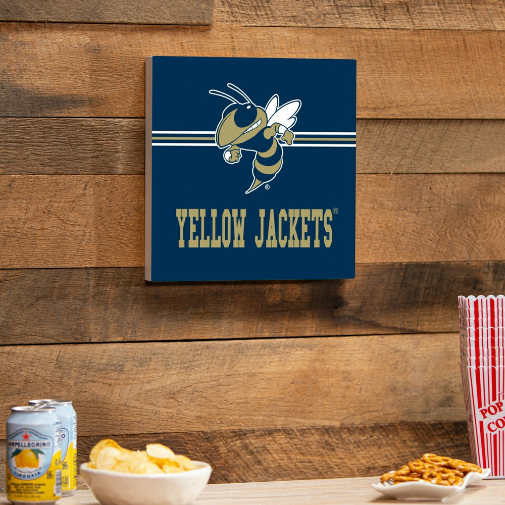 Georgia Tech Wood Wall Sign, 12x12, Collegiate, Home