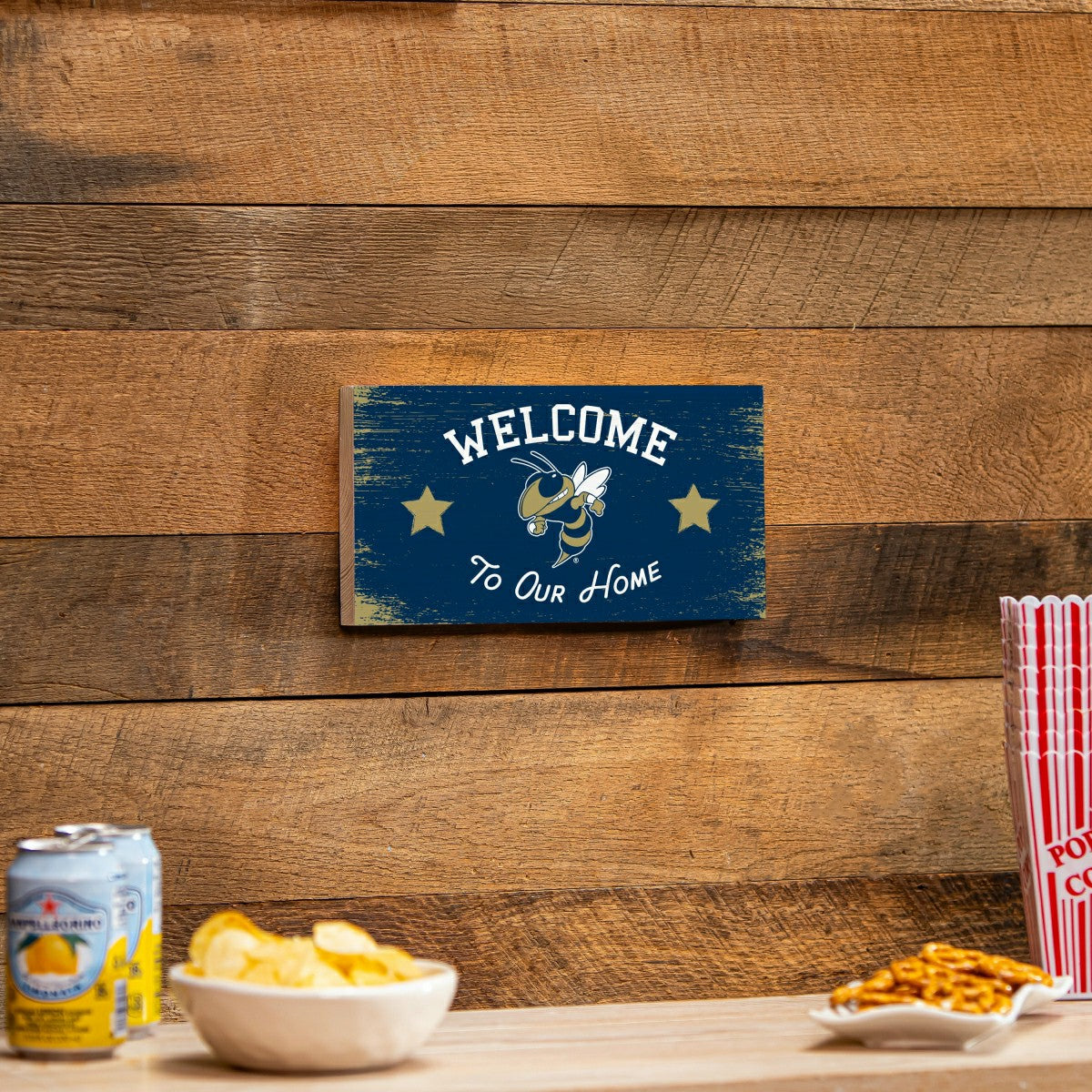 Georgia Tech Wood Wall Sign, 6x11, Collegiate, Home