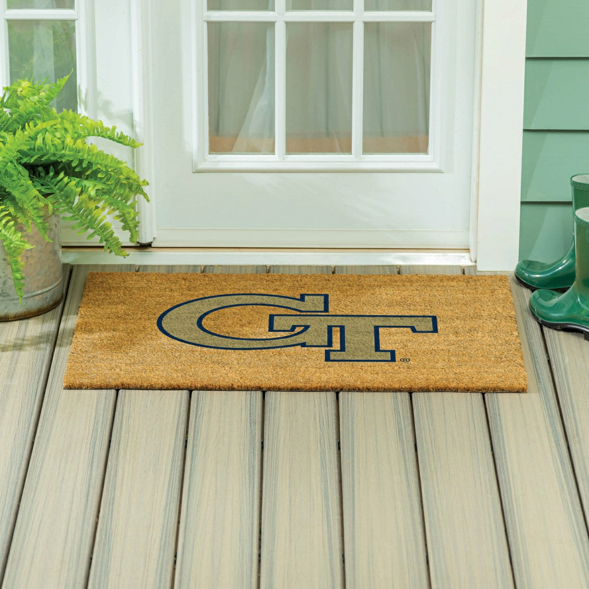 Georgia Tech Large Full Color Coir Mat, 36"x24", Collegiate