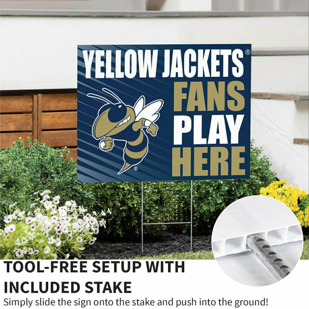 Georgia Tech Coroplast Yard Sign "Fans Play Here", Collegiate, Home