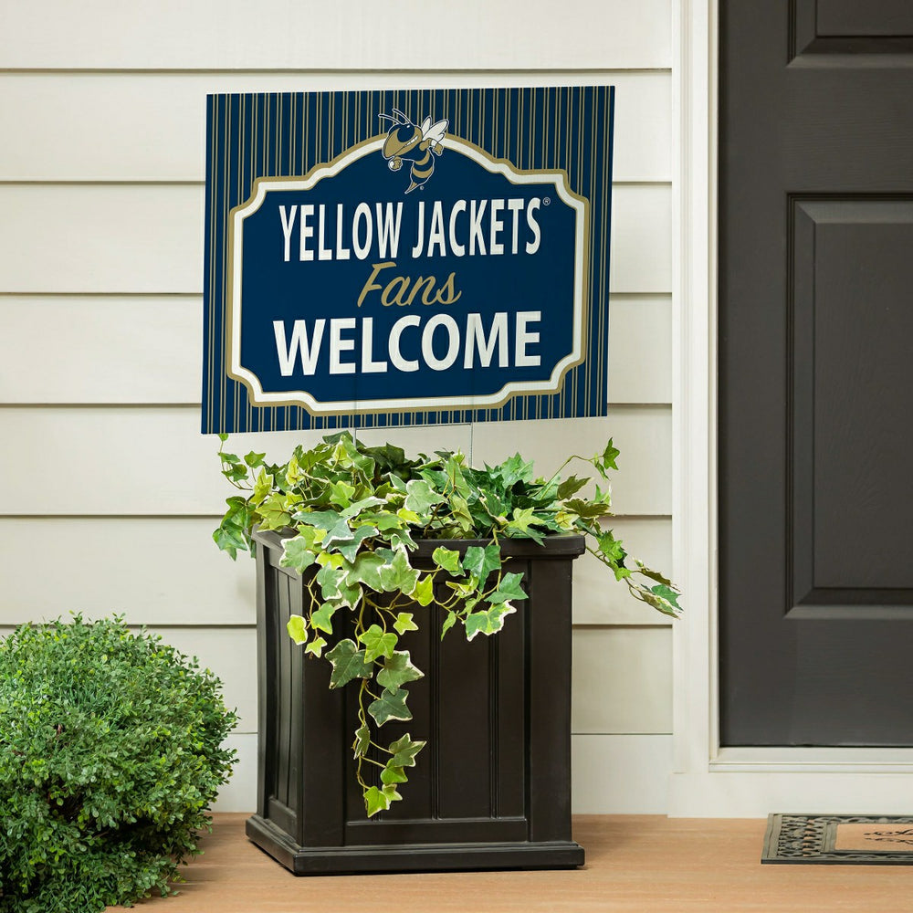 Georgia Tech Coroplast Yard Sign, "Fans Welcome", Collegiate, Home