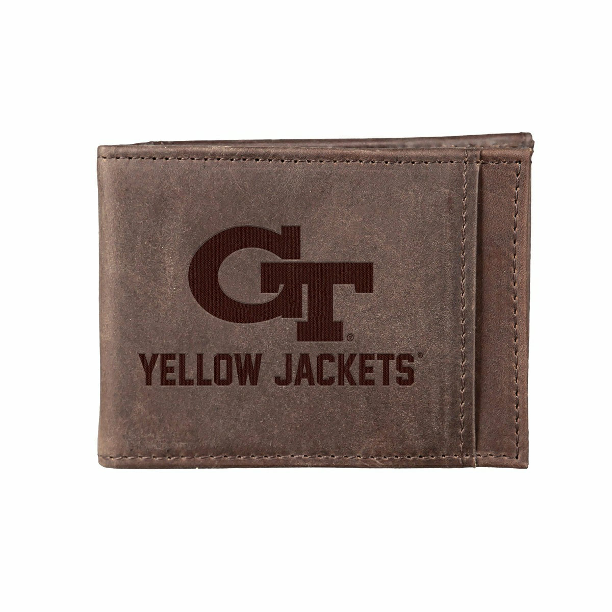 Front Pocket Wallet w/ RFID Blocking, Georgia Tech, Brown, Collegiate, Home