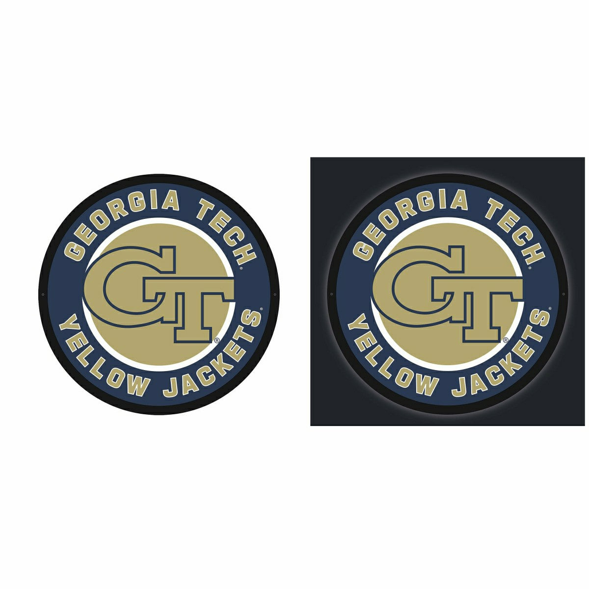LED Wall Decor, Round, Georgia Tech, Collegiate, Home