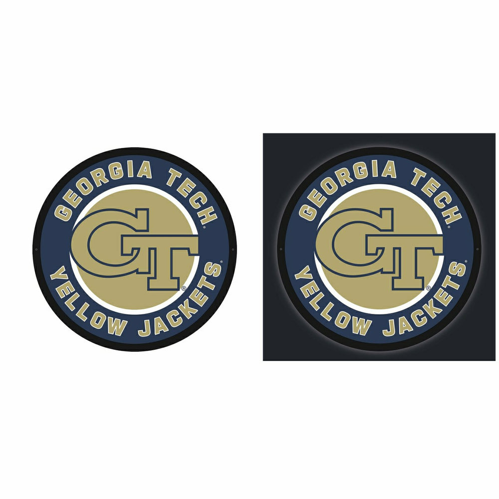 LED Wall Decor, Round, Georgia Tech, Collegiate, Home