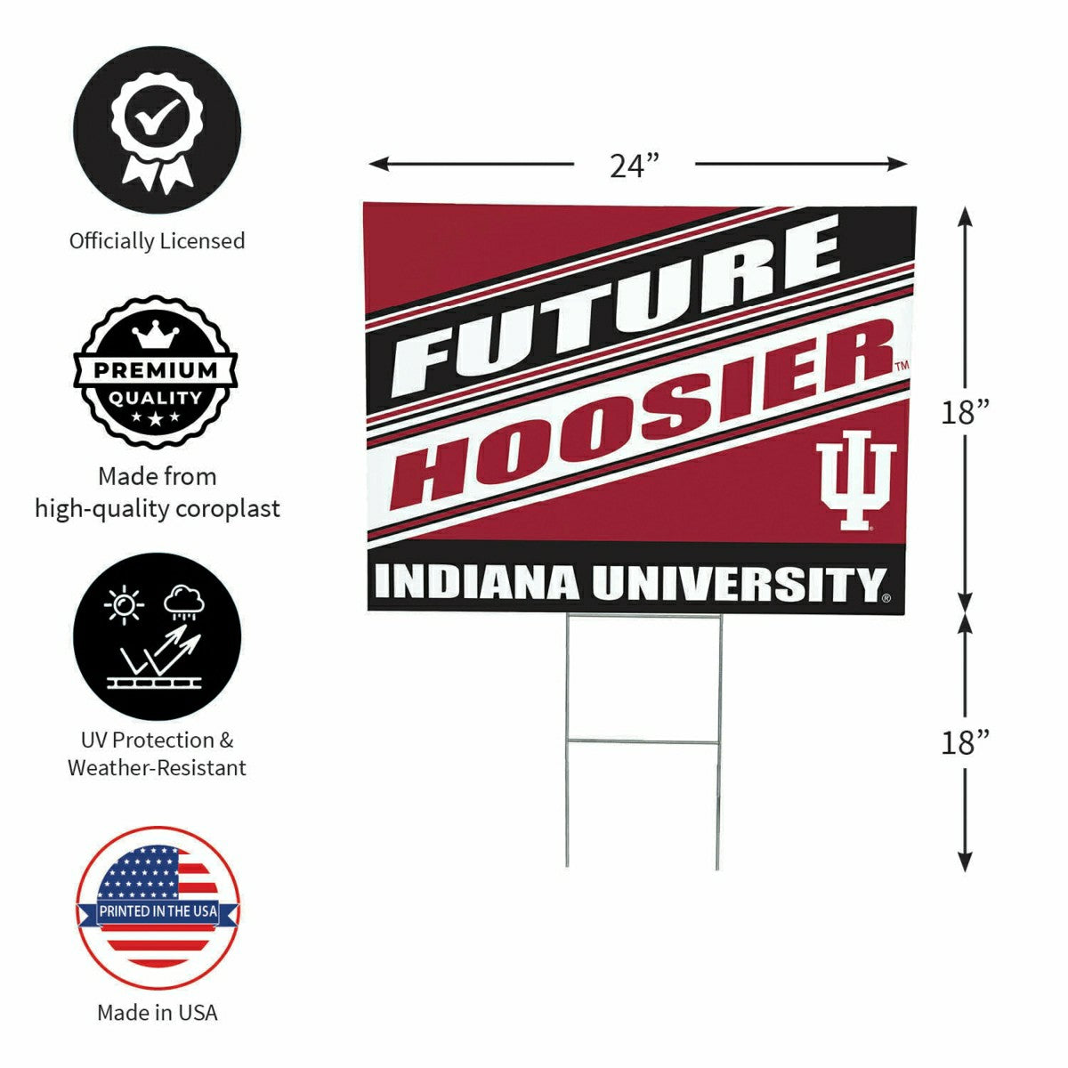 Indiana University Coroplast Yard Sign, Future Student, Collegiate, Home