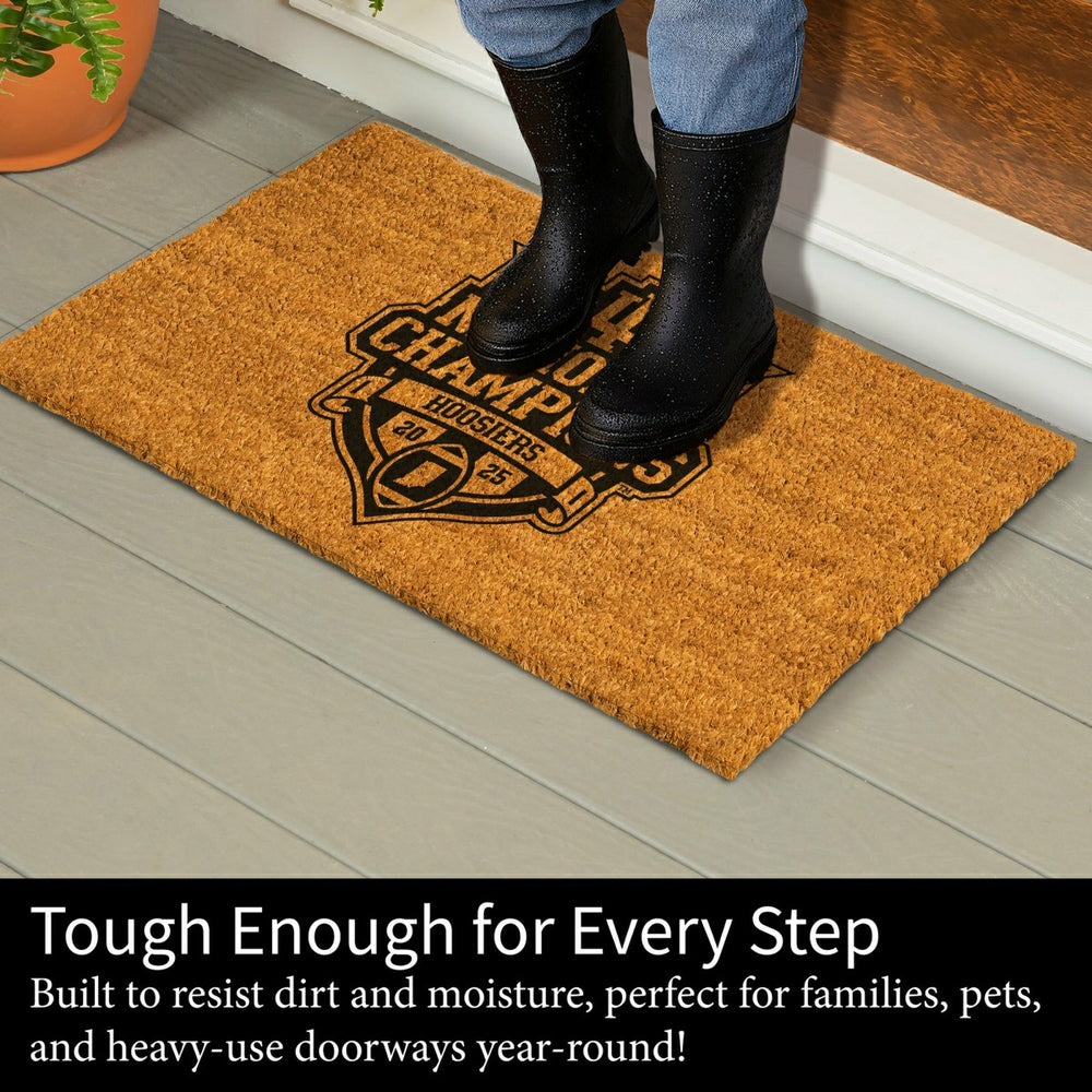 Indiana University, Div 1 Champs, Coir Mat, One Color, Collegiate