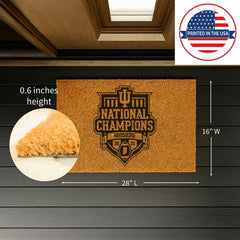 Indiana University, Div 1 Champs, Coir Mat, One Color, Collegiate