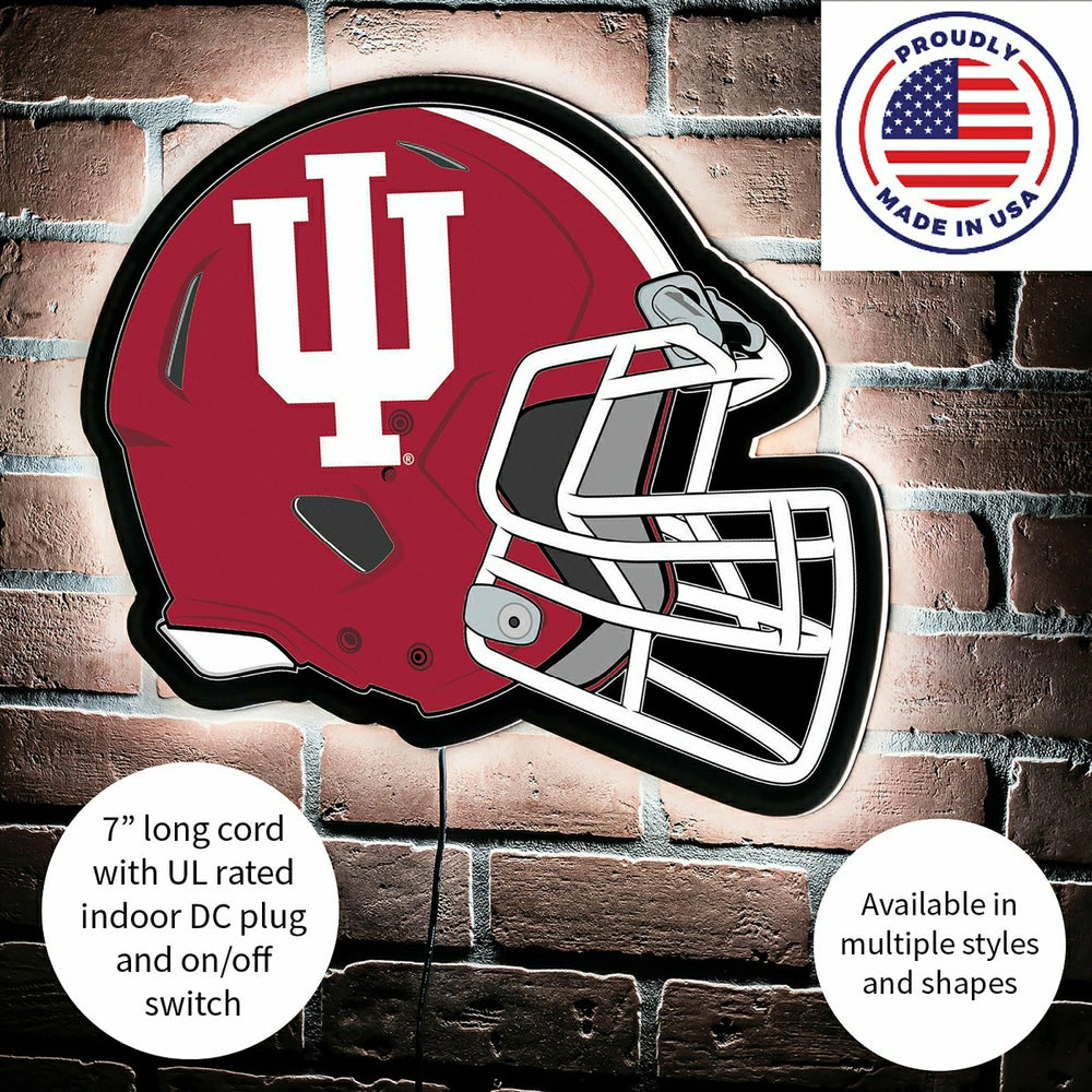 LED Wall Decor, College Football Helmet, Indiana University, Collegiate, Home