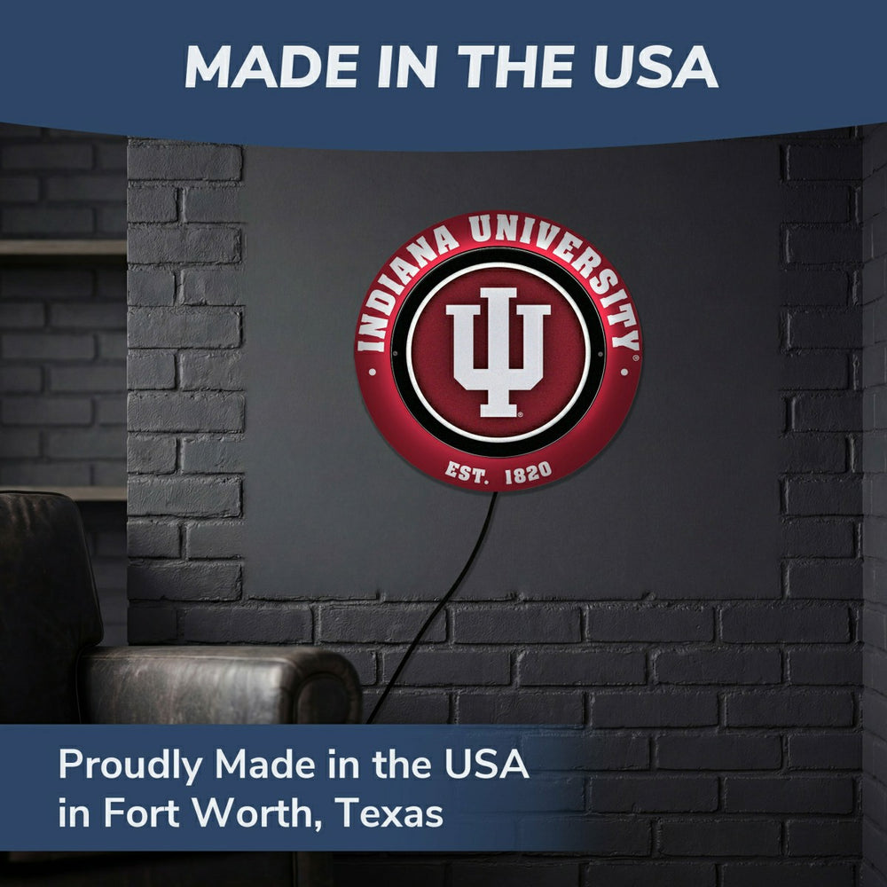 Indiana University, Metal Lite, Round, Collegiate