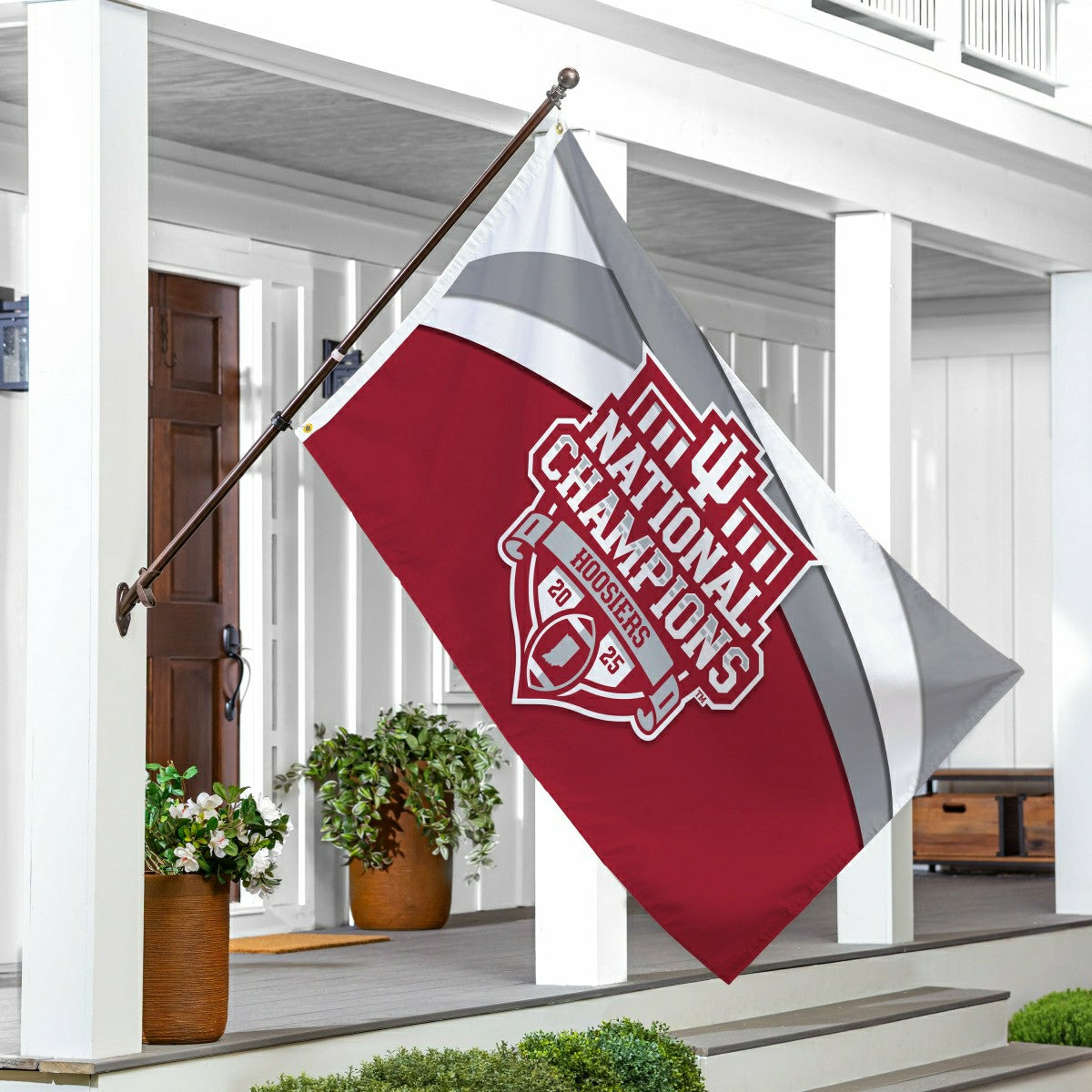 Indiana University, Div 1 Champs, Single Sided Flag w/ 2 Grommets, 3'x, Collegiate, Home
