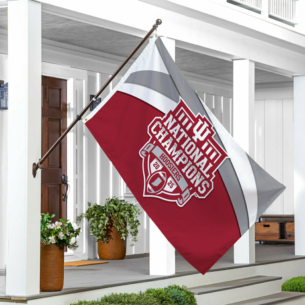 Indiana University, Div 1 Champs, Single Sided Flag w/ 2 Grommets, 3'x, Collegiate, Home