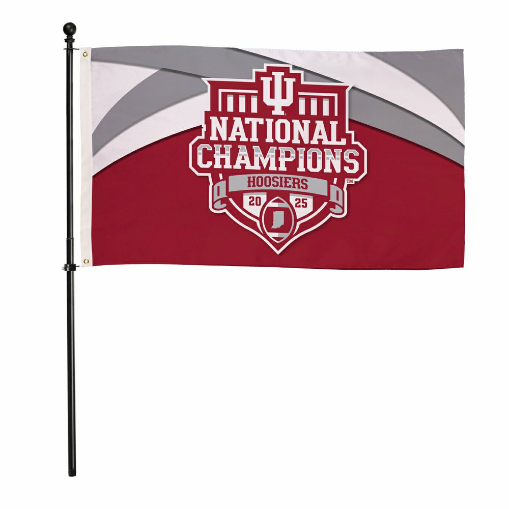 Indiana University, Div 1 Champs, Single Sided Flag w/ 2 Grommets, 3'x, Collegiate, Home