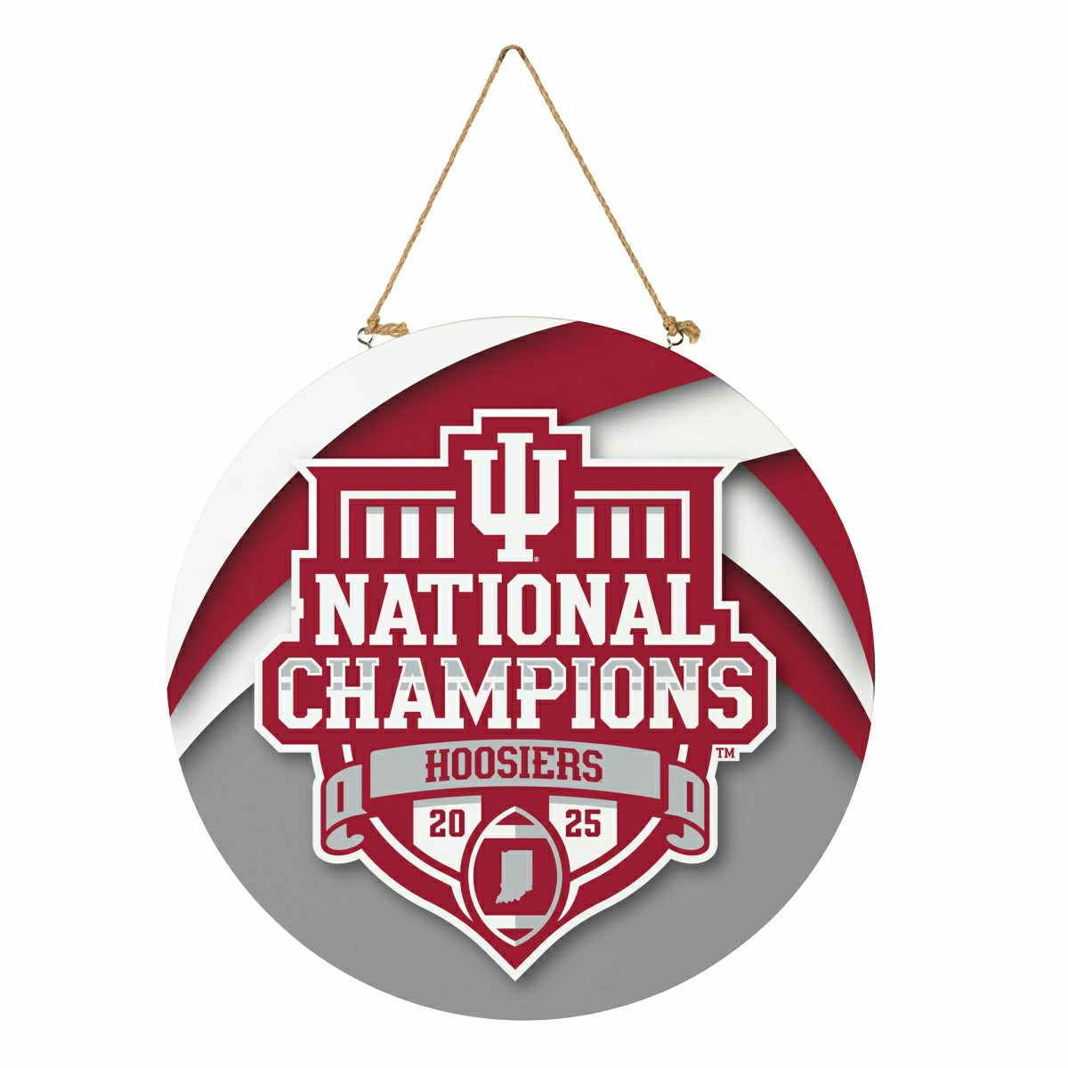 Indiana University, Div 1 Champs, Round Door Decor with Hanging Rope, , Collegiate, Home
