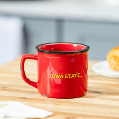 Iowa State University Ceramic Camp Cup with Enamel Finish, 14oz, Collegiate, Home
