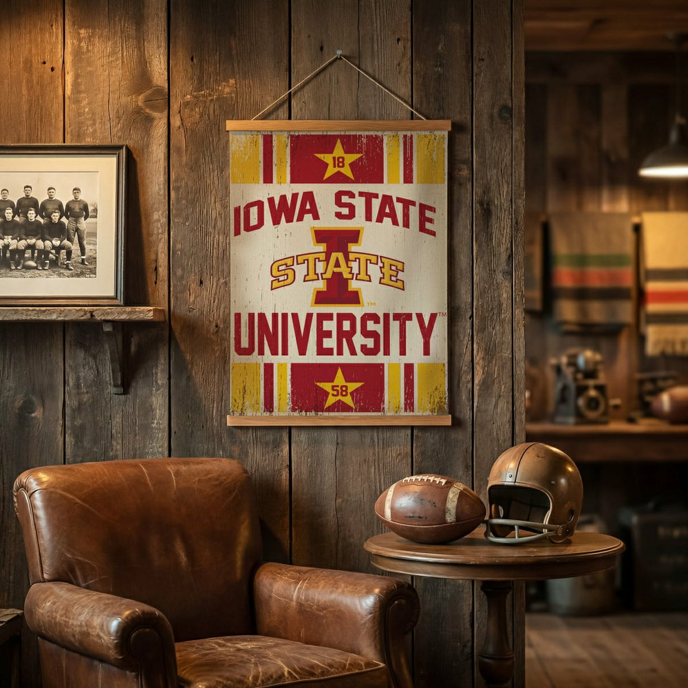 Iowa State University, Canvas Wall Tapestry, Medium, 36x24, Collegiate, Home