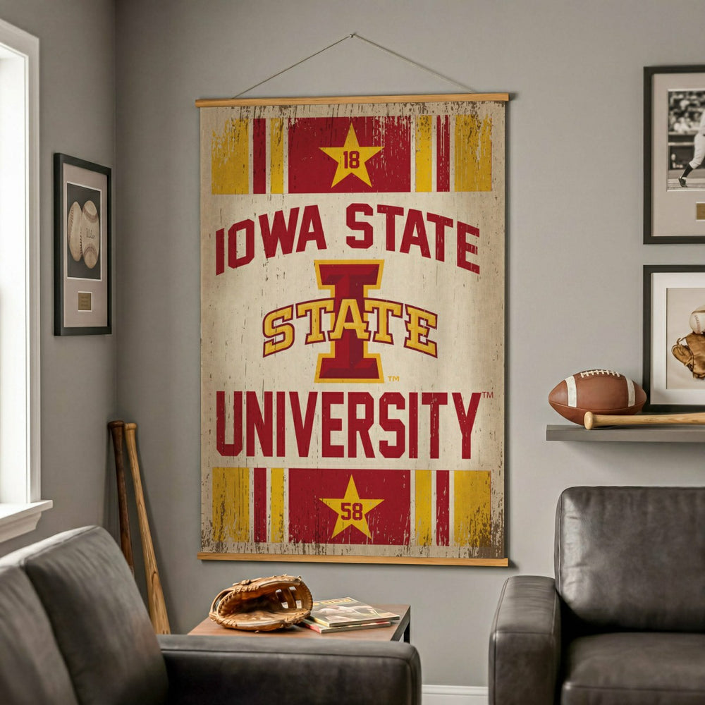 Iowa State University, Canvas Wall Tapestry, Large, 54x36, Collegiate, Home