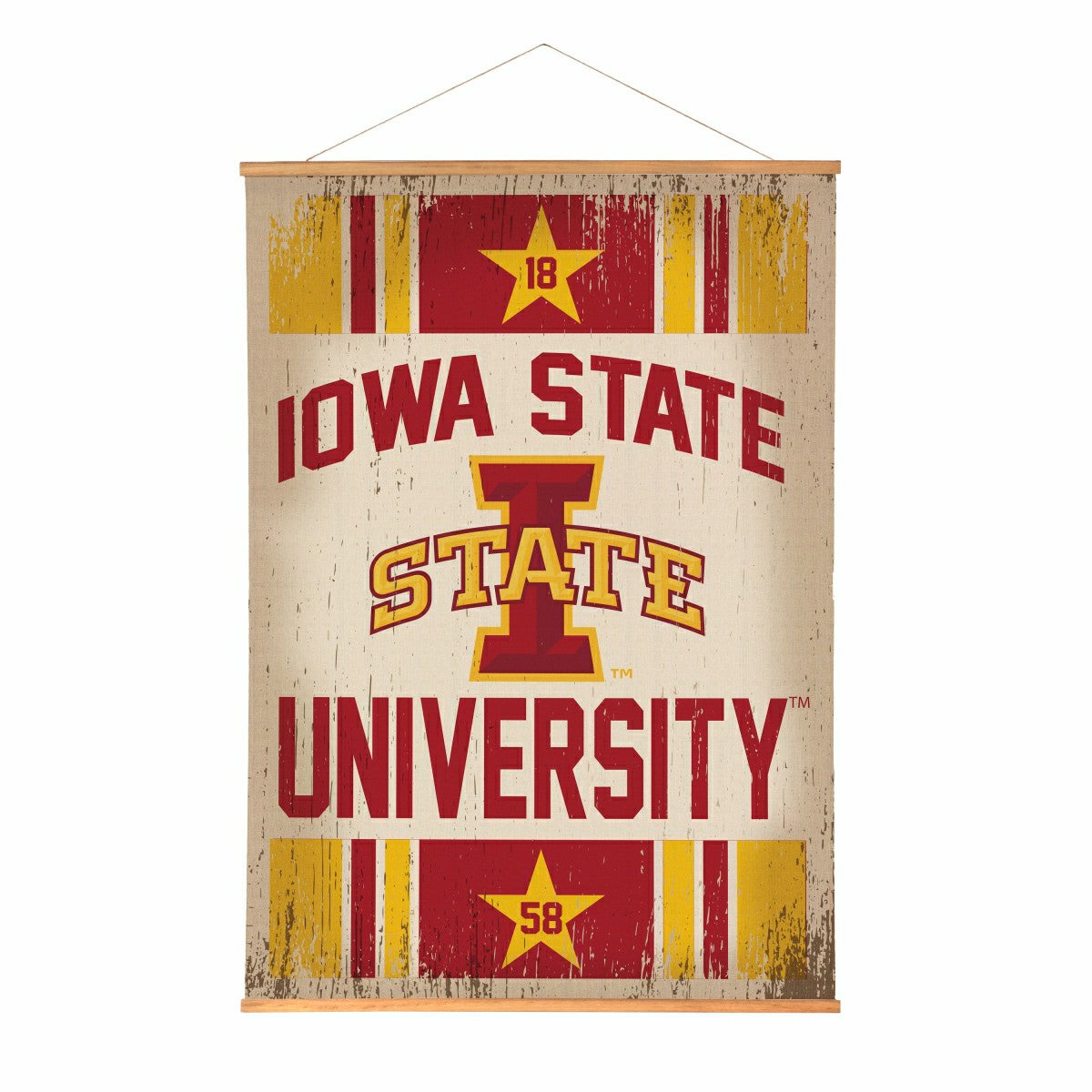 Iowa State University, Canvas Wall Tapestry, Large, 54x36, Collegiate, Home