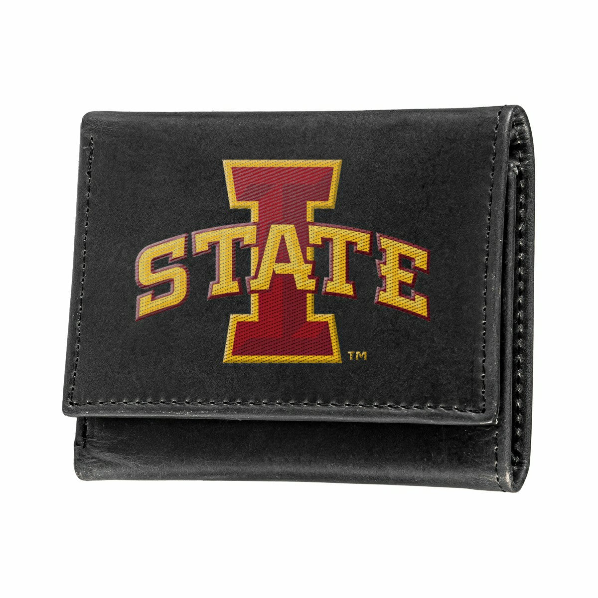 Iowa State University Black Tri-Fold Embroidered Wallet w/ RFID Blocki, Collegiate, Home