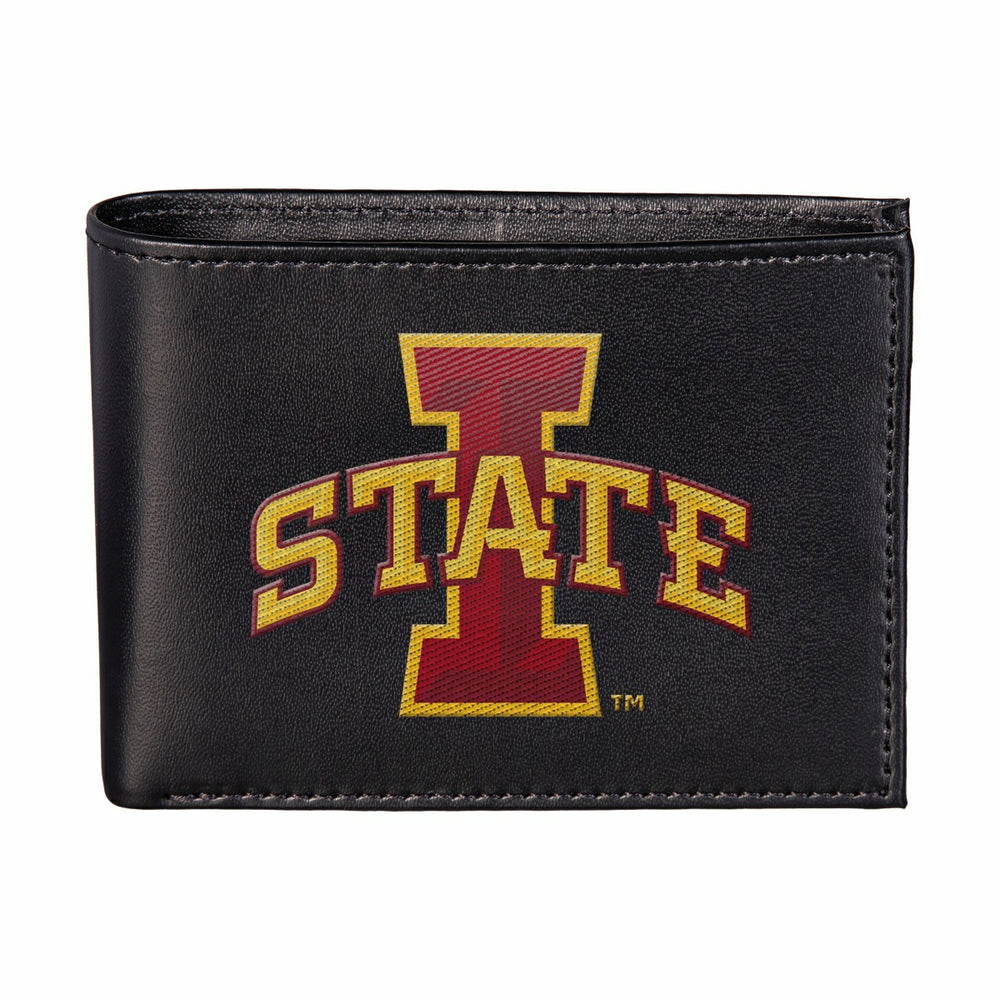Iowa State University Black Bi-Fold Embroidered Wallet w/ RFID Blockin, Collegiate, Home