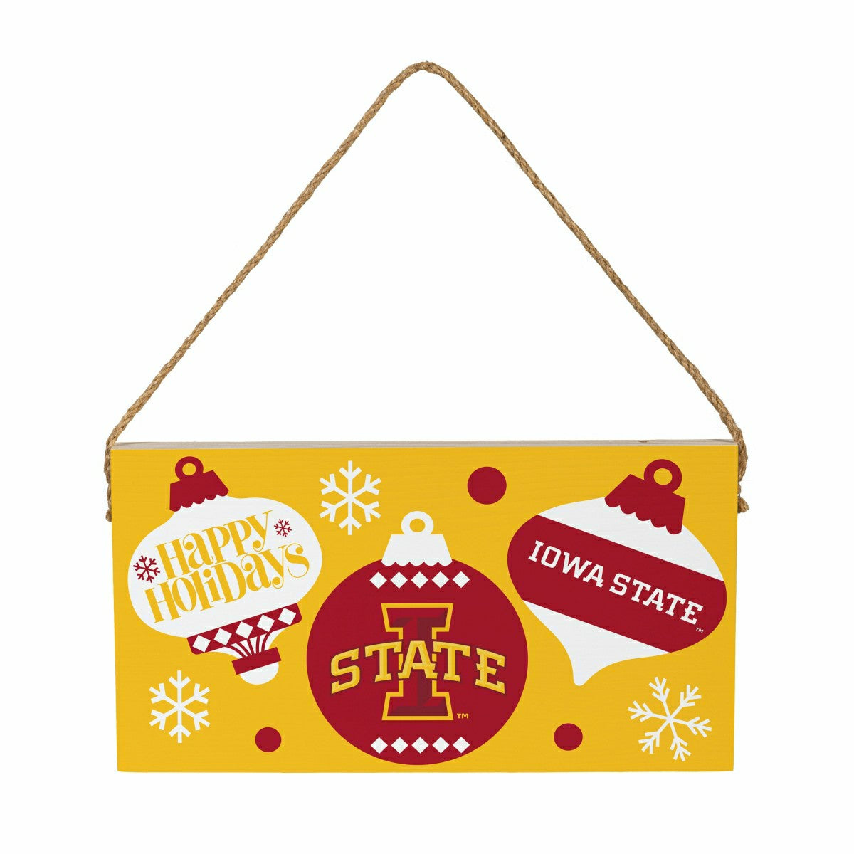 Iowa State University Holiday Wood Wall Sign, 6x11, Collegiate, Home
