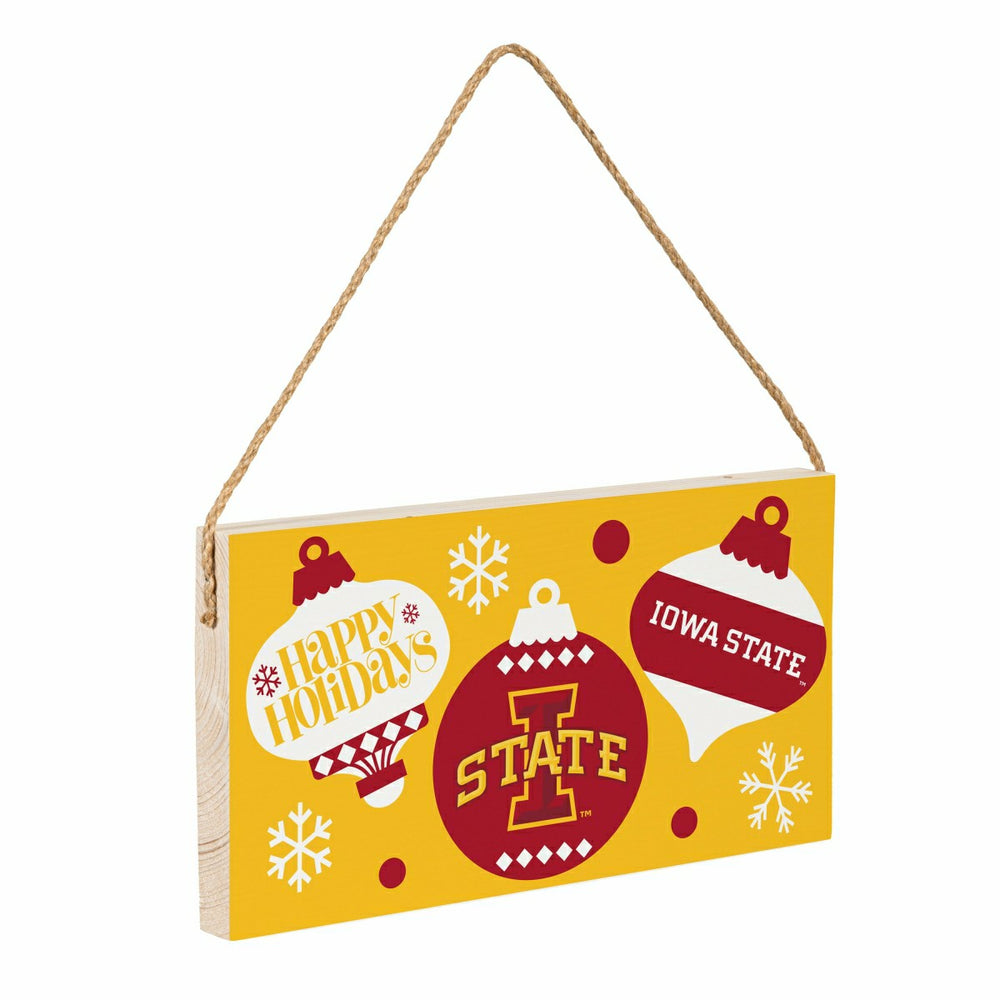 Iowa State University Holiday Wood Wall Sign, 6x11, Collegiate, Home