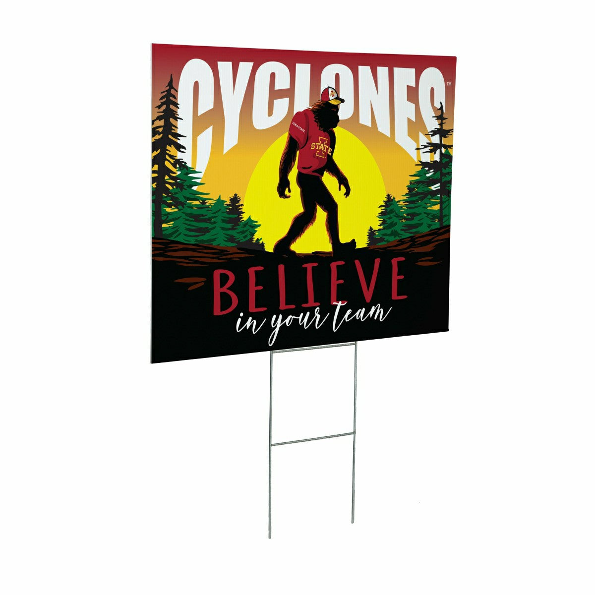 Iowa State University Yard Sign, Bigfoot, Collegiate, Home