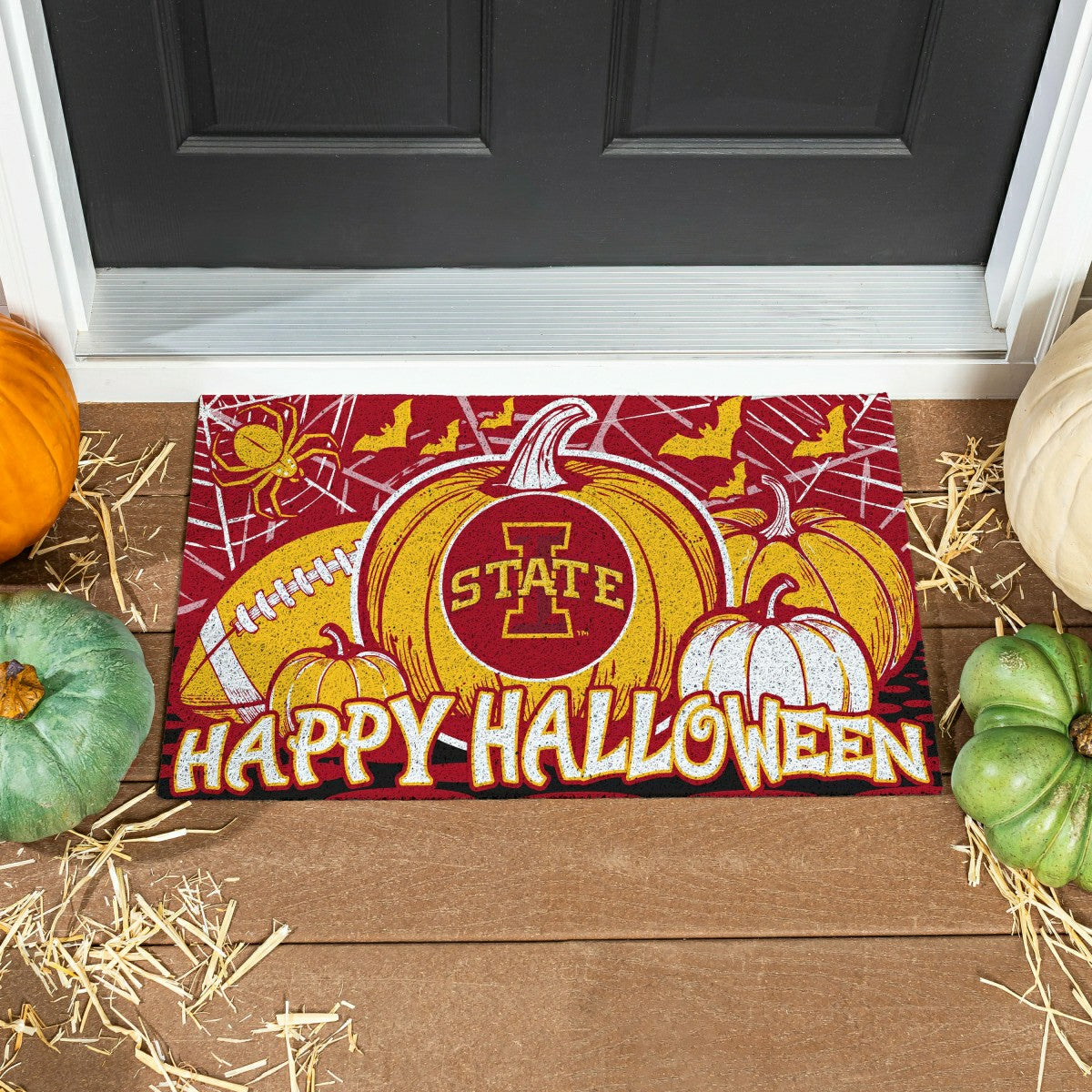 Iowa State University Halloween PVC Mat, 28"x16", Collegiate