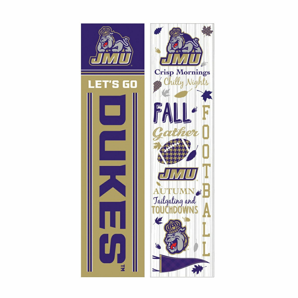 46" Double Sided Leaner, James Madison University, Fall Seasonal, Collegiate, Home