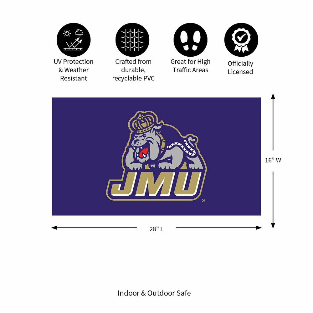 Full Color PVC Mat, 16" x 28", James Madison University, Collegiate
