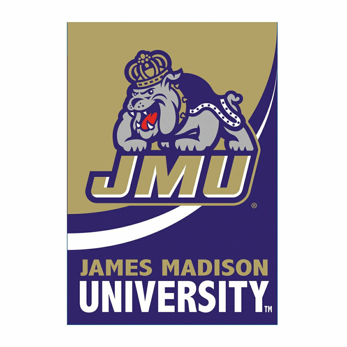 James Madison University Burlap Flag House Size, Collegiate, Home