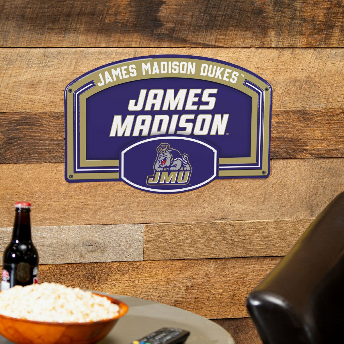 James Madison University USA Embossed Steel Wall Sign, 11" x 17", Collegiate, Home