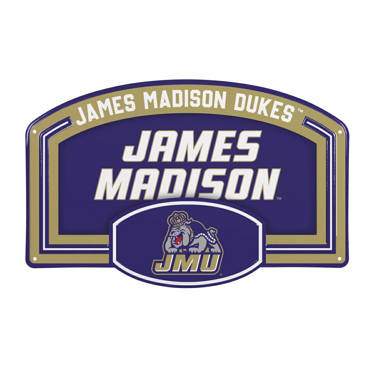 James Madison University USA Embossed Steel Wall Sign, 11" x 17", Collegiate, Home
