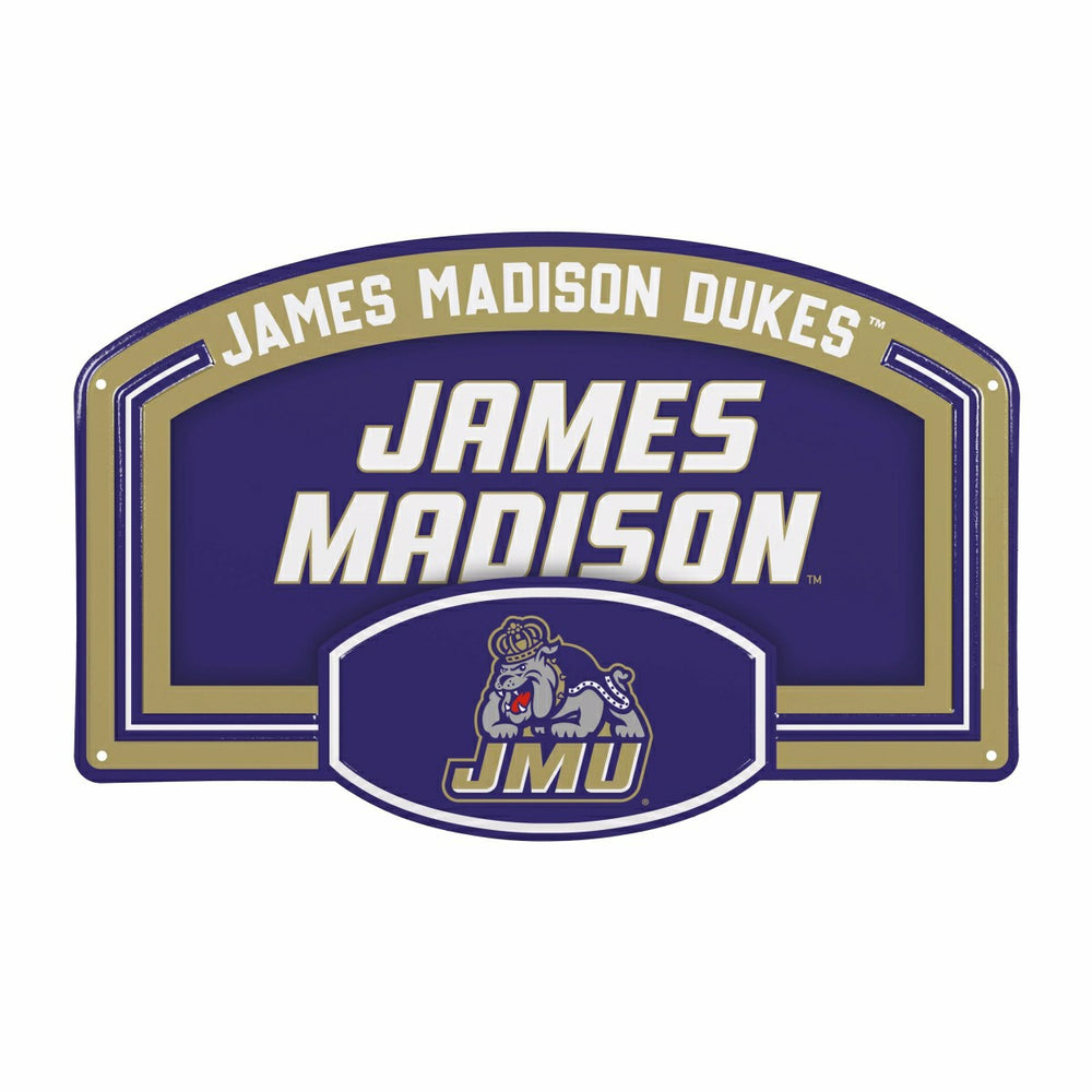 James Madison University USA Embossed Steel Wall Sign, 11" x 17", Collegiate, Home