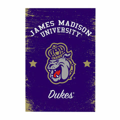 James Madison University Wood Wall Sign, 16x24, Collegiate, Home