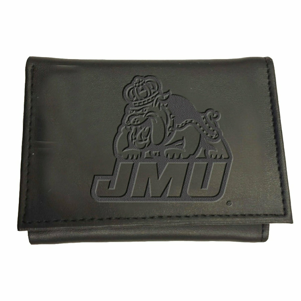 James Madison University, Tri-Fold Wallet, Black, Collegiate, Home