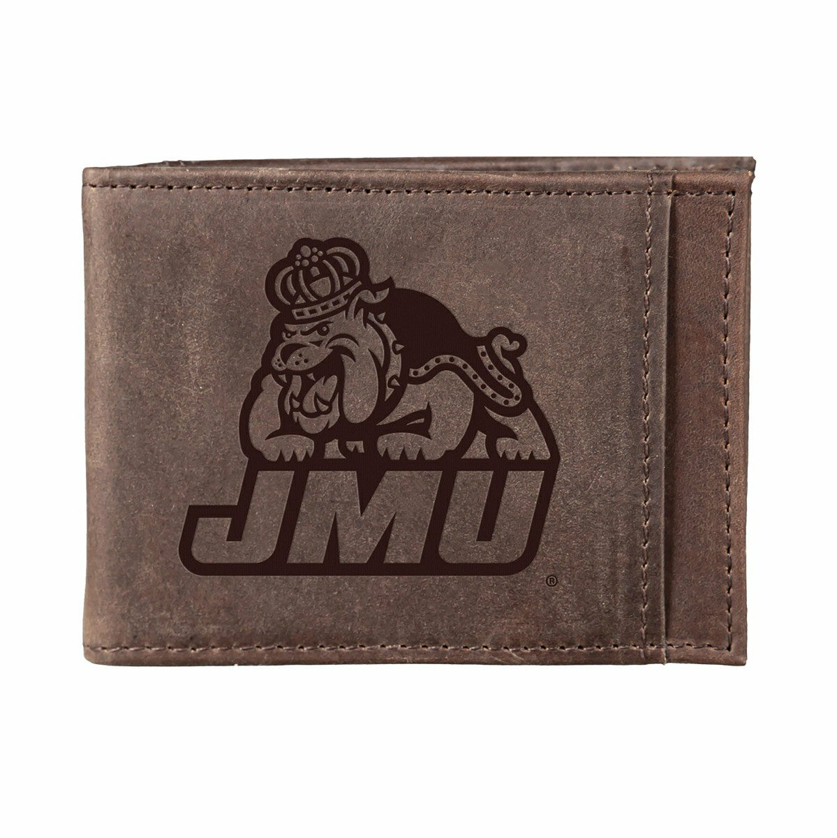 Front Pocket Wallet w/ RFID Blocking, James Madison University, Brown, Collegiate, Home
