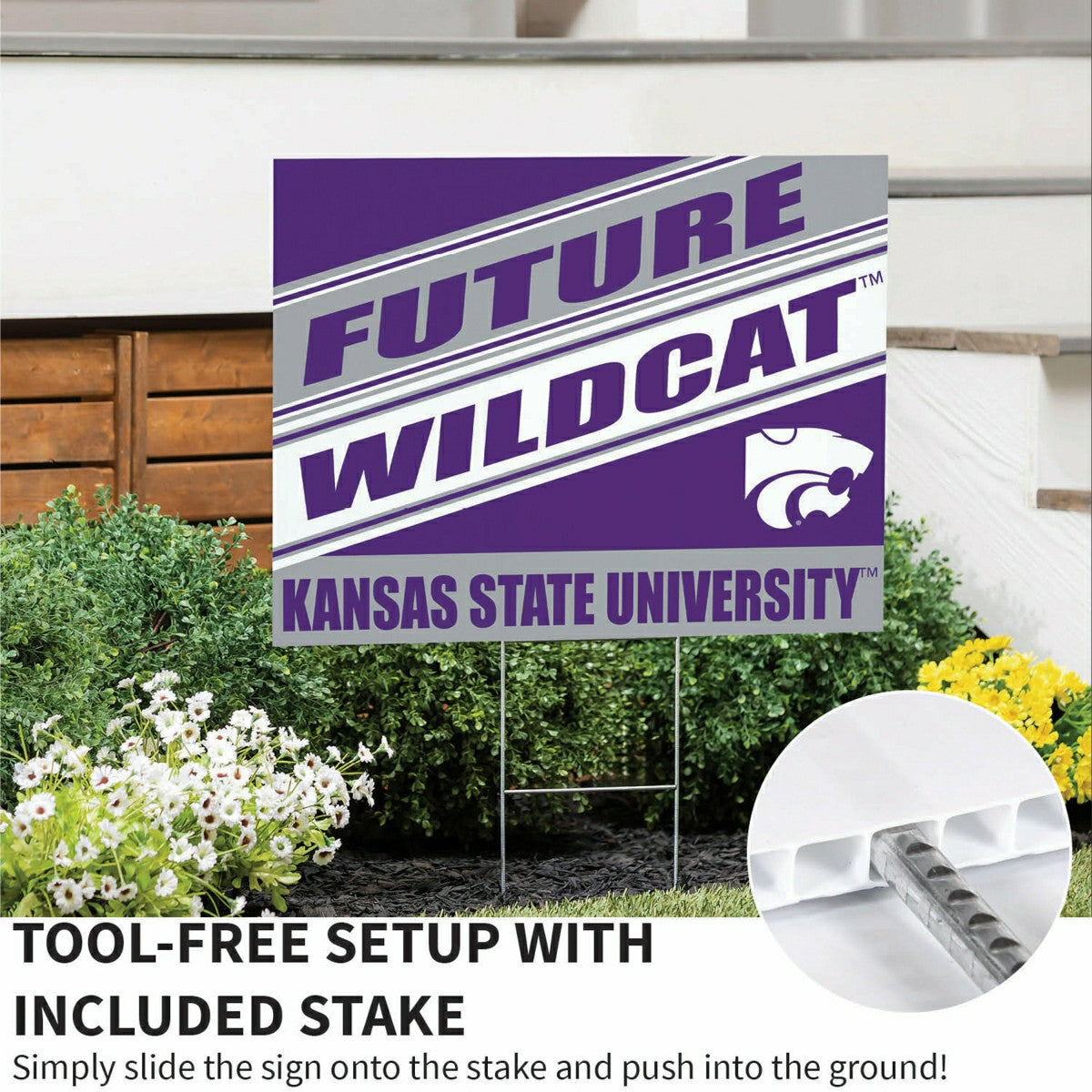 Kansas State University Coroplast Yard Sign, Future Student, Collegiate, Home