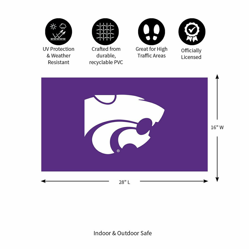 Full Color PVC Mat, 16" x 28", Kansas State University, Collegiate