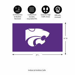Full Color PVC Mat, 16" x 28", Kansas State University, Collegiate
